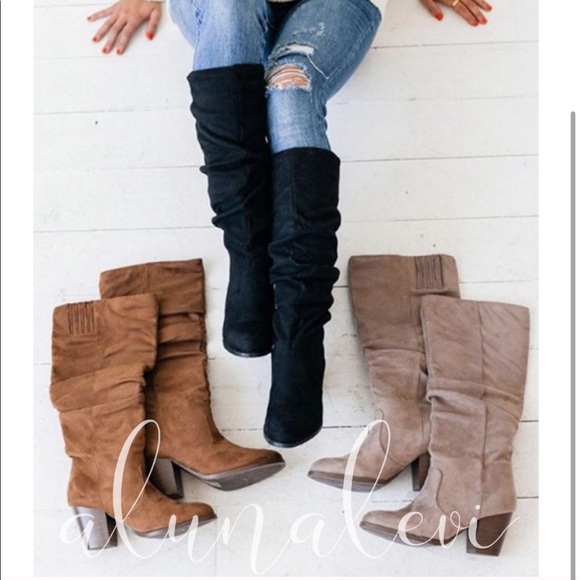 2 LEFT Suede Autumn Boots in Coffee - Picture 2 of 2